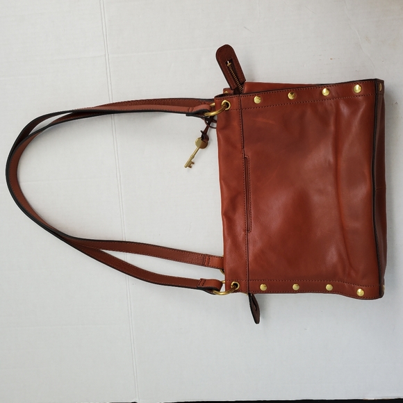 Fossil Allie Brown Leather Satchel Shoulder Bag Handbag ZB7896213 $198 - Picture 5 of 16